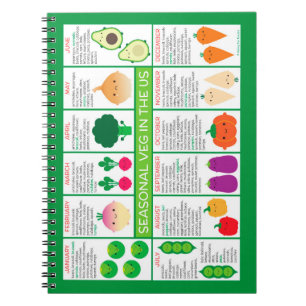 Carnet Graphique des légumes saisonniers des États-Unis