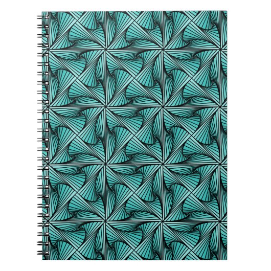 Carnet Graphique géométrique 3D pivotante Turquoise vert (Devant)