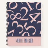 Carnet Graphique mathématique Motif en bleu foncé personn (Devant)