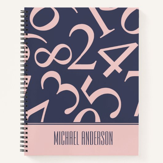 Carnet Graphique mathématique Motif en bleu foncé personn (Devant)