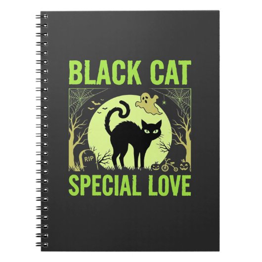 Carnet Graphisme d'amour spécial chat noir Halloween (Devant)