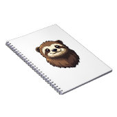 Carnet Graphisme de faune rétro visage de paresseux vinta (Côté Droit)