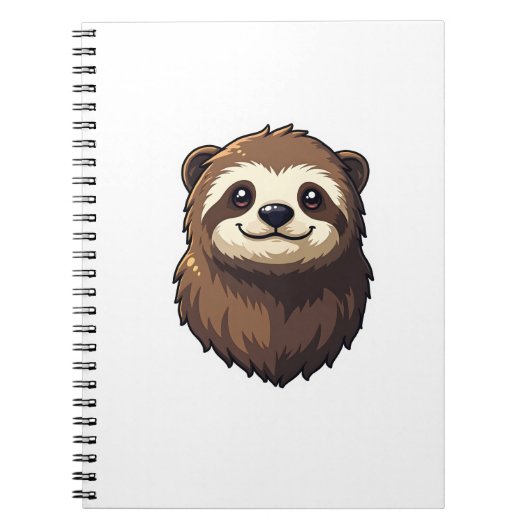 Carnet Graphisme de faune rétro visage de paresseux vinta (Devant)