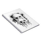 Carnet Graphisme de projection d'encre noire de crâne (Côté Droit)