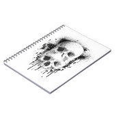 Carnet Graphisme de projection d'encre noire de crâne (Côté gauche)