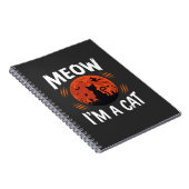 Carnet Graphisme de silhouette de chat de lune drôle d'Ha (Côté Droit)