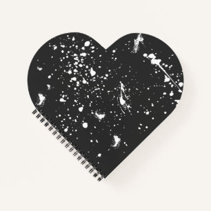 Carnet Graphisme éclaboussure de peinture noir blanc Tach