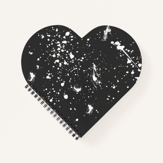 Carnet Graphisme éclaboussure de peinture noir blanc Tach (Devant)