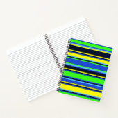 Carnet Gras Bleu, Lime et Jaune rayé (Intérieur)