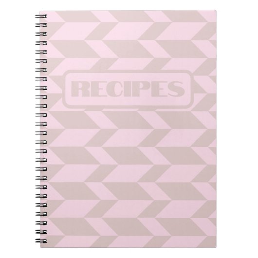 Carnet Gras Flèche à deux tons Chevron Grille Rose neutre (Devant)