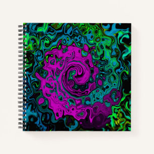 Carnet Gras, Magenta, Abstrait, Groovy, Art Liquide, Tour