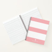 Carnet Gras moderne rose pâle Motif rayé avec coeur (Intérieur)