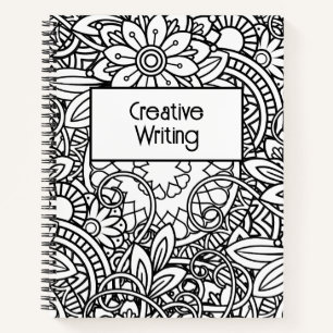 Carnet Gras noir et blanc design graphique floral