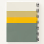 Carnet Gras Sage Green Yellow Stripes Moderne Personnalis (Dos)
