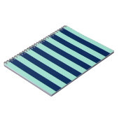 Carnet Gras Seafoam Green et Navy Stripes (Côté gauche)