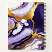 Carnet Gras Trendy violet jaune or faux marbre (Dos)
