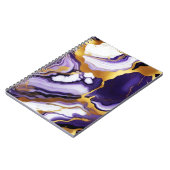 Carnet Gras Trendy violet jaune or faux marbre (Côté gauche)