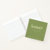 Carnet Grateful Moss Green Cream Script Notes de sermon (Intérieur)