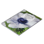 Carnet Gratitude de la fleur d'anémone blanche (Côté gauche)