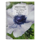 Carnet Gratitude de la fleur d'anémone blanche (Devant)