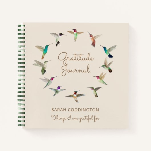 Carnet Gratitude des Hummingbirds de Californie (Devant)