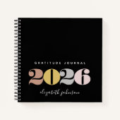 Carnet Gratitude moderne Nouvel An Monogramme (Devant)