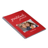 Carnet Gratitude Votre Nom Photo Rouge Style Scrapbook (Côté Droit)