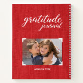 Carnet Gratitude Votre Nom Photo Rouge Style Scrapbook (Dos)