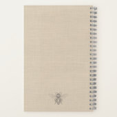 Carnet Gravure d'abeille beige chaud | Rustique Campagne (Verso)
