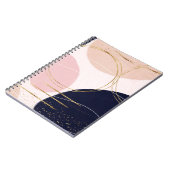 Carnet Gravure et cercles d'or moderne Design rose minima (Côté gauche)