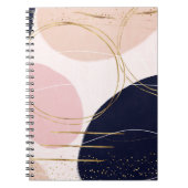 Carnet Gravure et cercles d'or moderne Design rose minima (Devant)