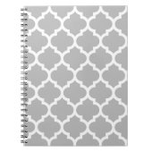 Carnet Gray White Moroccan Quatrefoil Pattern #5 (Devant)