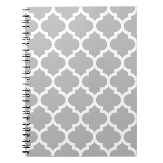 Carnet Gray White Moroccan Quatrefoil Pattern #5 (Devant)