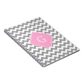 Carnet Gray Wht Chevron Pink Quatrefoil monogram (Côté Droit)