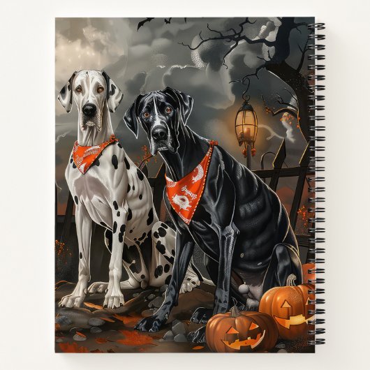 Carnet Great Dane Halloween Éffrayant (Dos)