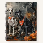 Carnet Great Dane Halloween Éffrayant (Devant)