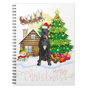Carnet Great dane merry christmas