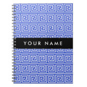 Carnet Grec Meander Key Blue, Votre Nom, Personnaliser (Devant)