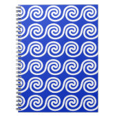 Carnet Grec Meander Key Waves Motif Bleu (Devant)