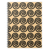 Carnet Grec Meander Key Waves Motif Brown (Devant)