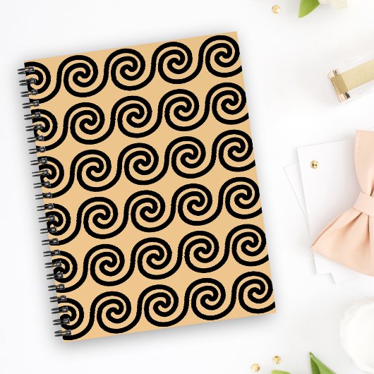 Carnet Grec Meander Key Waves Motif Brown