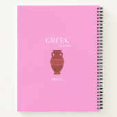 Carnet Grèce, Art Voyage, Preppy, Art Rétro, Rose (Dos)