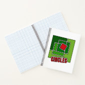 Carnet Green Abstraction with Twisted Red Square (Intérieur)