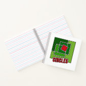 Carnet Green Abstraction with Twisted Red Square (Intérieur)
