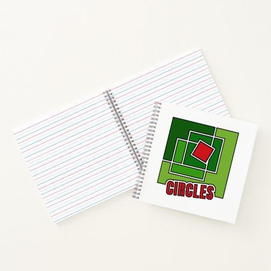 Carnet Green Abstraction with Twisted Red Square (Intérieur)