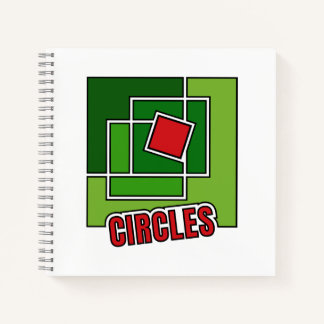 Carnet Green Abstraction with Twisted Red Square