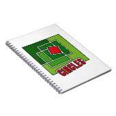 Carnet Green Abstraction with Twisted Red Square (Côté Droit)
