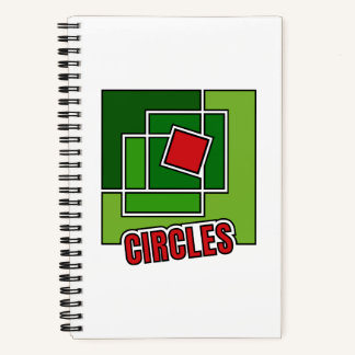 Carnet Green Abstraction with Twisted Red Square