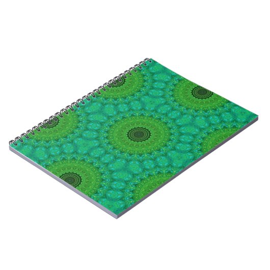 Carnet Green and Blue Circular Pattern Spiral Notebook (Côté gauche)