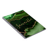 Carnet Green and Faux Gold Glitter Marble Agate (Côté Droit)